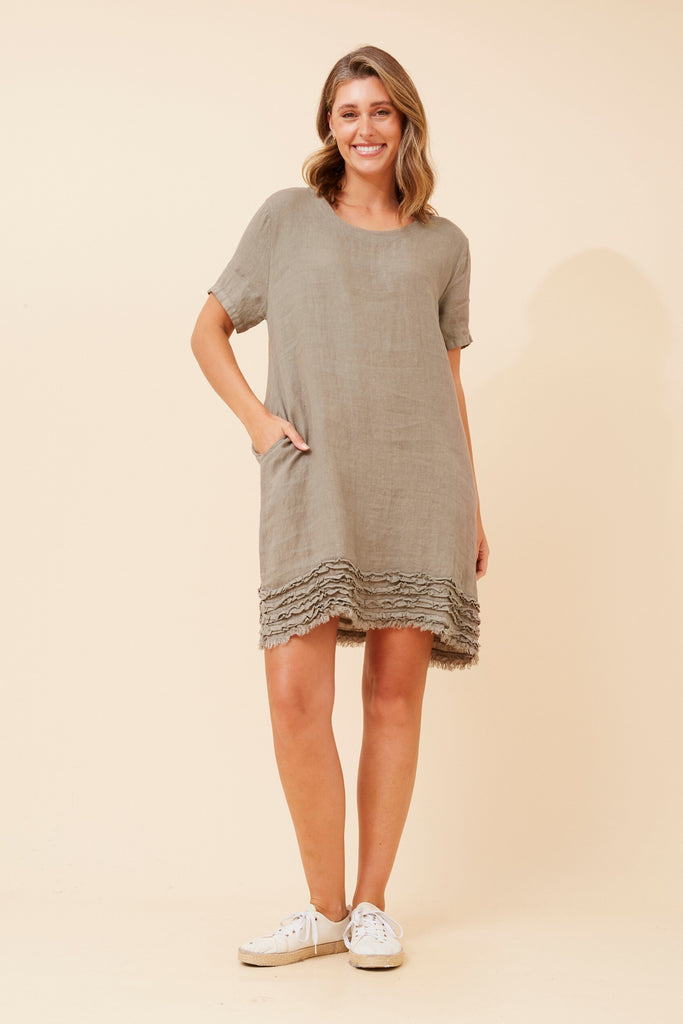 CKM - SHORT SLEEVE FRILL DRESS