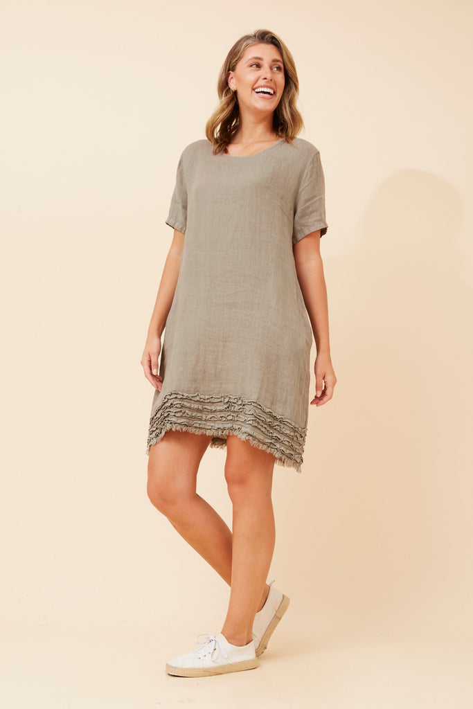 CKM - SHORT SLEEVE FRILL DRESS