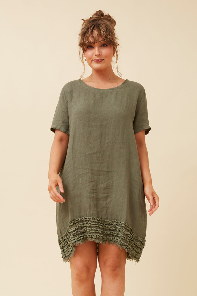CKM - SHORT SLEEVE FRILL DRESS