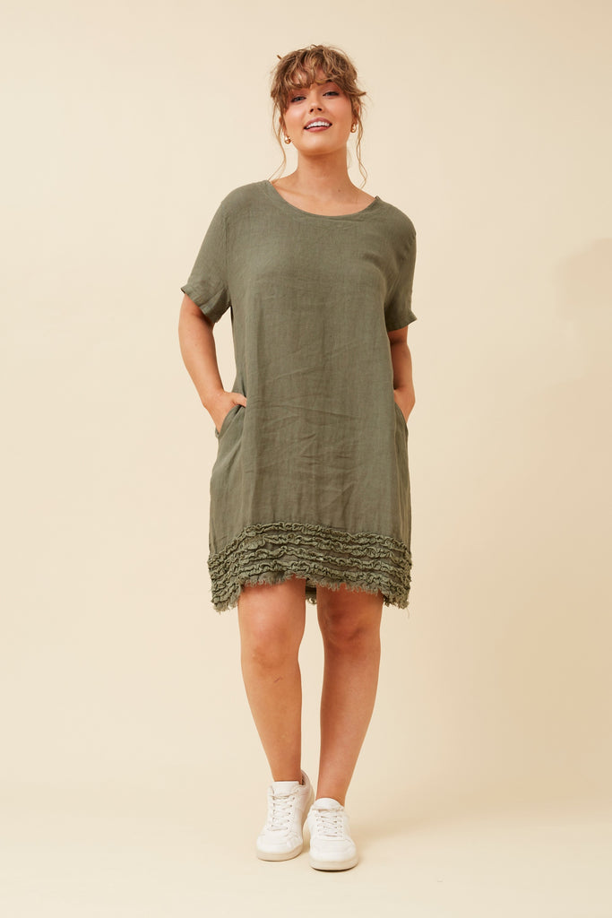 CKM - SHORT SLEEVE FRILL DRESS