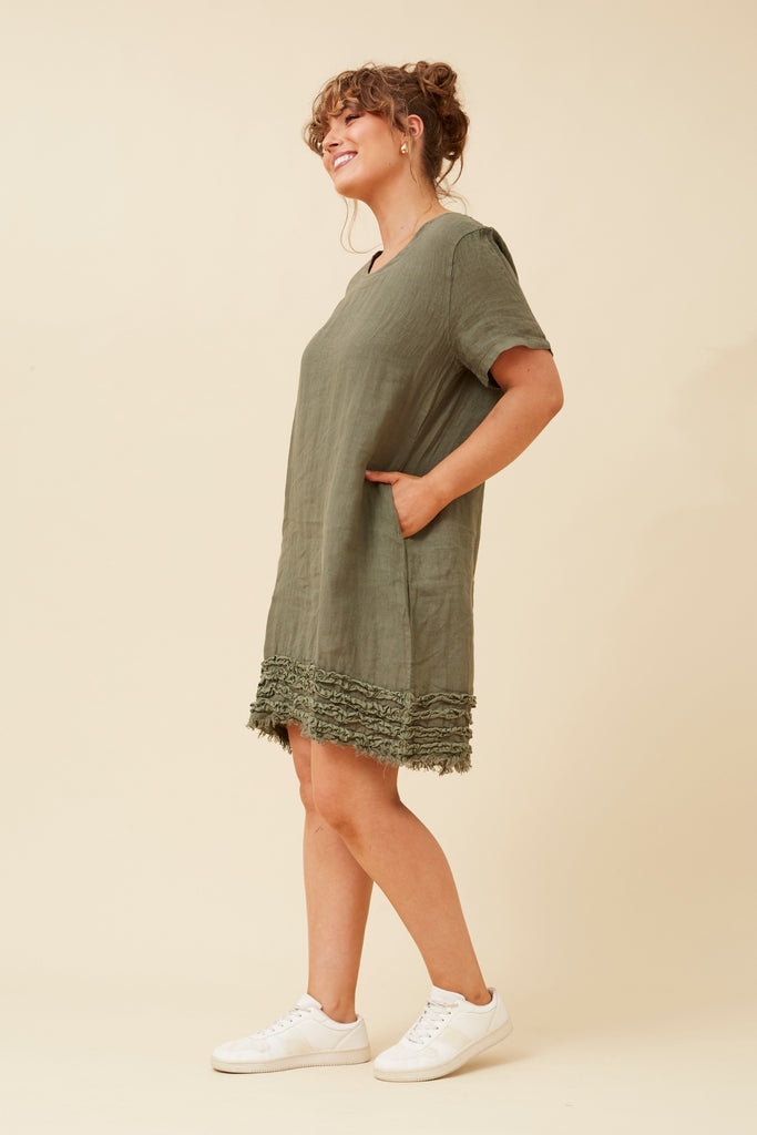 CKM - SHORT SLEEVE FRILL DRESS