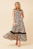 CKM - BUTTON THROUGH MAXI DRESS WITH LACE TRIM
