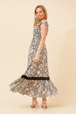 CKM - BUTTON THROUGH MAXI DRESS WITH LACE TRIM