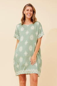 CKM - SHORT SLEEVE DRESS WITH FRONT POCKETS
