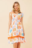 CKM - CAP SLEEVE BUTTON THROUGH DRESS