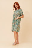 CKM - FLORAL PRINTED DRESS WITH FRONT POCKETS