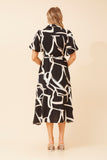 CKM - SHORT PUFF SLEEVE MIDI SHIRT DRESS