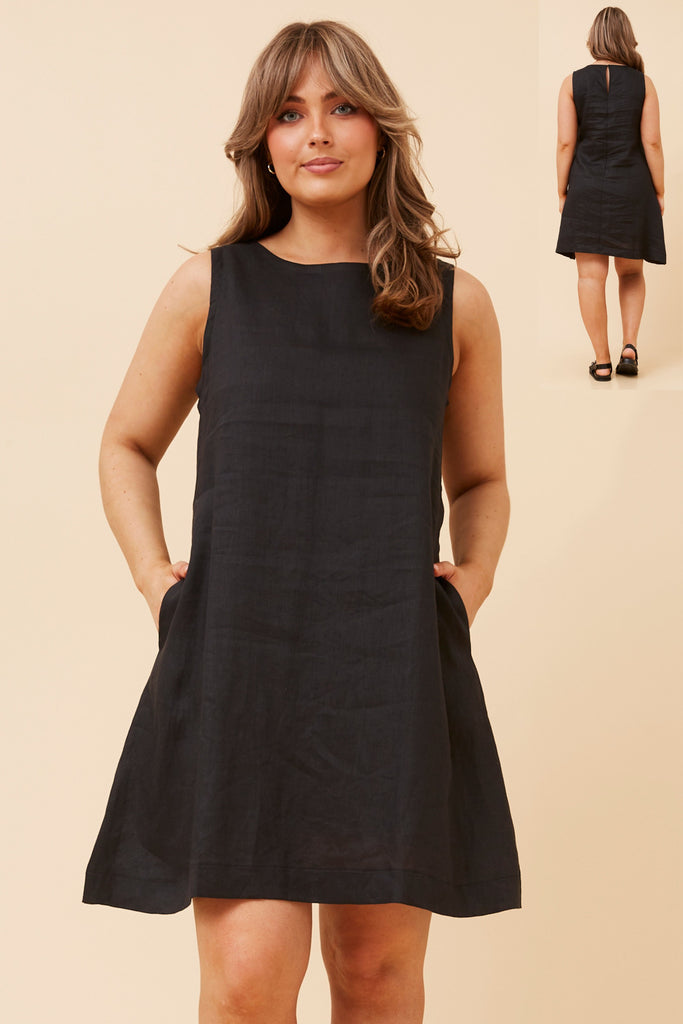 STELLA + BIANCCA - SLEEVELESS SOLID SHORT DRESS