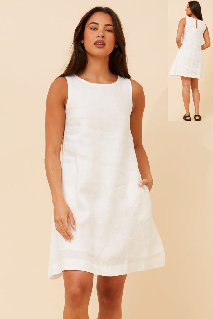 STELLA + BIANCCA - SLEEVELESS SOLID SHORT DRESS