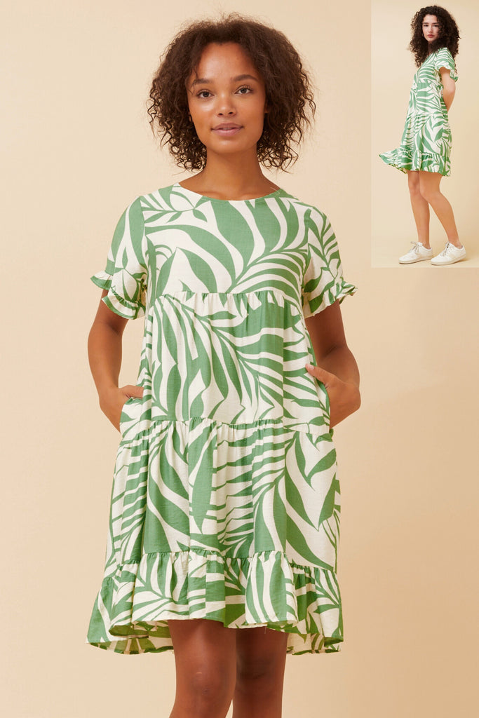 CKM - PRINTED TIERED DRESS