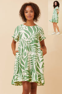 CKM - PRINTED TIERED DRESS