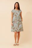 CKM - SHORT SLEEVE PAISLEY PRINTED DRESS