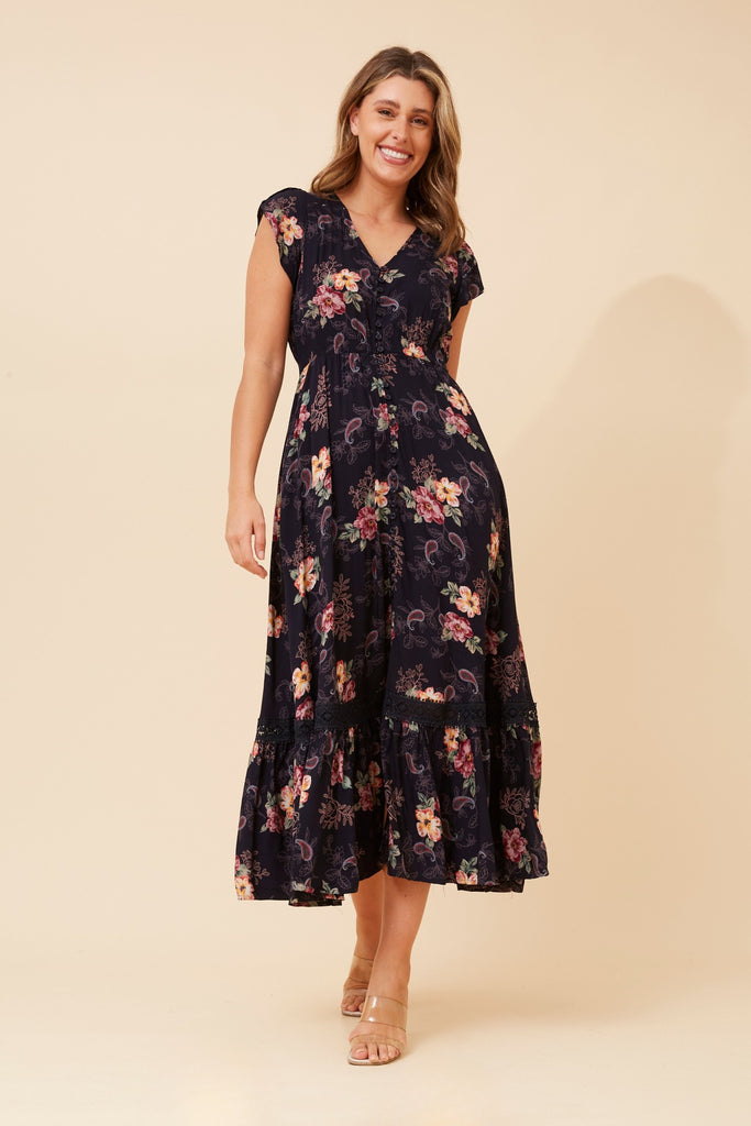 CKM - CAP SLEEVE MAXI DRESS