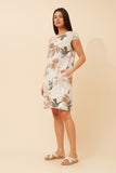 CKM - SHORT SLEEVE LEAF PRINTED DRESS