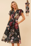 STELLA BIANCCA - CAP SLEEVE FLORAL MIDI DRESS