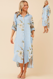BOTTEGA MODA - 3/4 SLEEVE PRINTED MAXI DRESS
