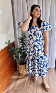 CKM - PRINTED TIERED DRESS W SHIRRING