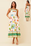 CKM - STRAPPY FRUIT PRINT MIDI DRESS