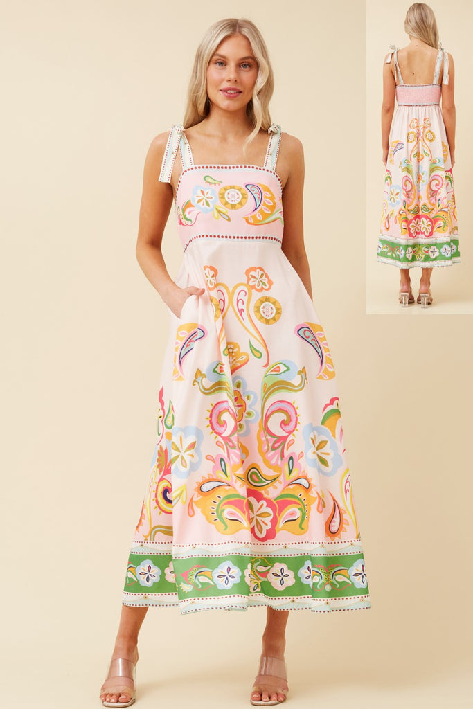 CKM - BORDER PRINT DRESS