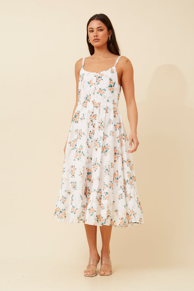 CKM - SLEEVELESS FLORAL PRINT DRESS