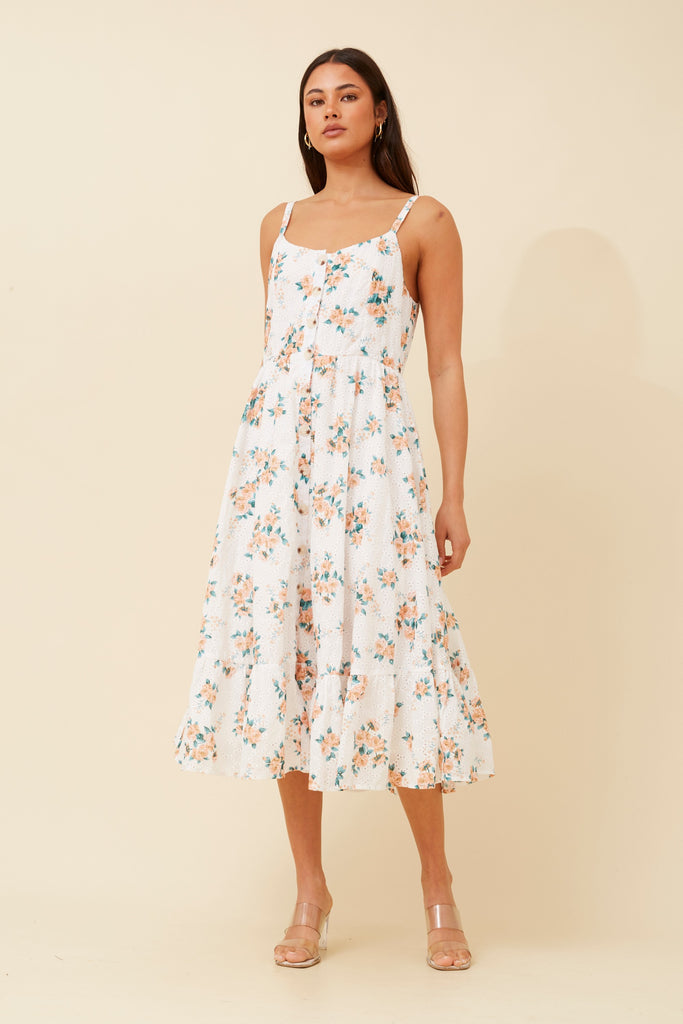 CKM - SLEEVELESS FLORAL PRINT DRESS