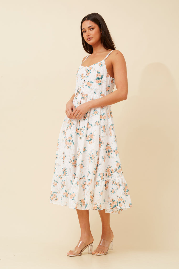 CKM - SLEEVELESS FLORAL PRINT DRESS
