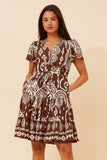 CKM - PATTERNED TIE DRESS