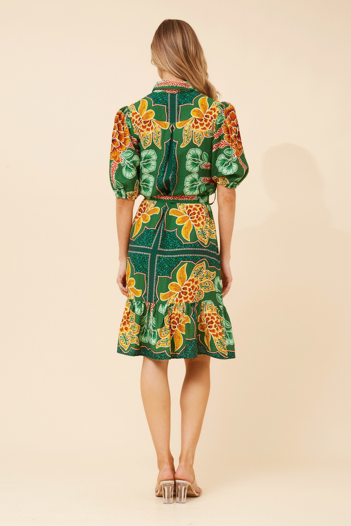 CKM - SHORT PUFF SLEEVE SHIRT DRESS