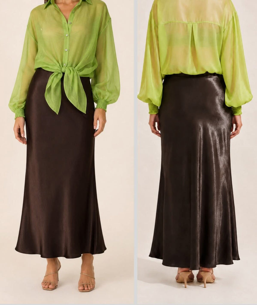FRIA - SATIN CUT MIDI SKIRT
