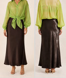 FRIA - SATIN CUT MIDI SKIRT