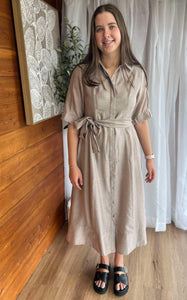 FRIA - LINEN BLEND SHIRT DRESS