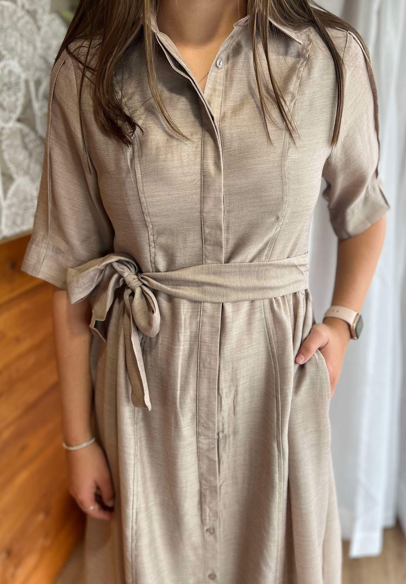 FRIA - LINEN BLEND SHIRT DRESS