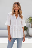 MIRACLE - BUTTON FRONT RUFFLE TOP