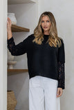 MIRACLE - LACE SLEEVE OVERLAY KNIT