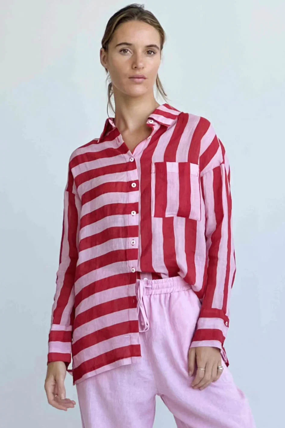 FAYE LINEN STRIPE SHIRT