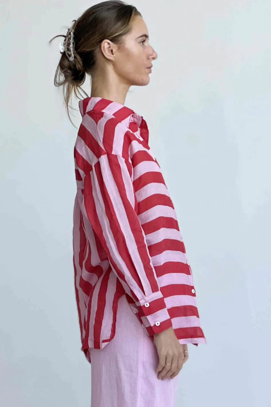 FAYE LINEN STRIPE SHIRT