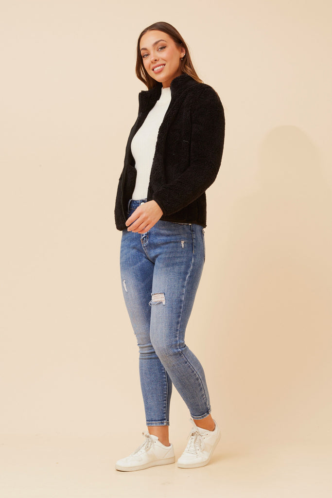 CKM - LONG SLEEVE ZIP HIGH NECK JACKET