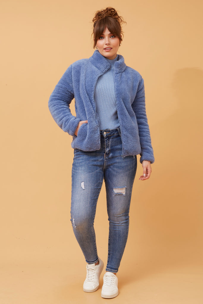 CKM - LONG SLEEVE ZIP HIGH NECK JACKET