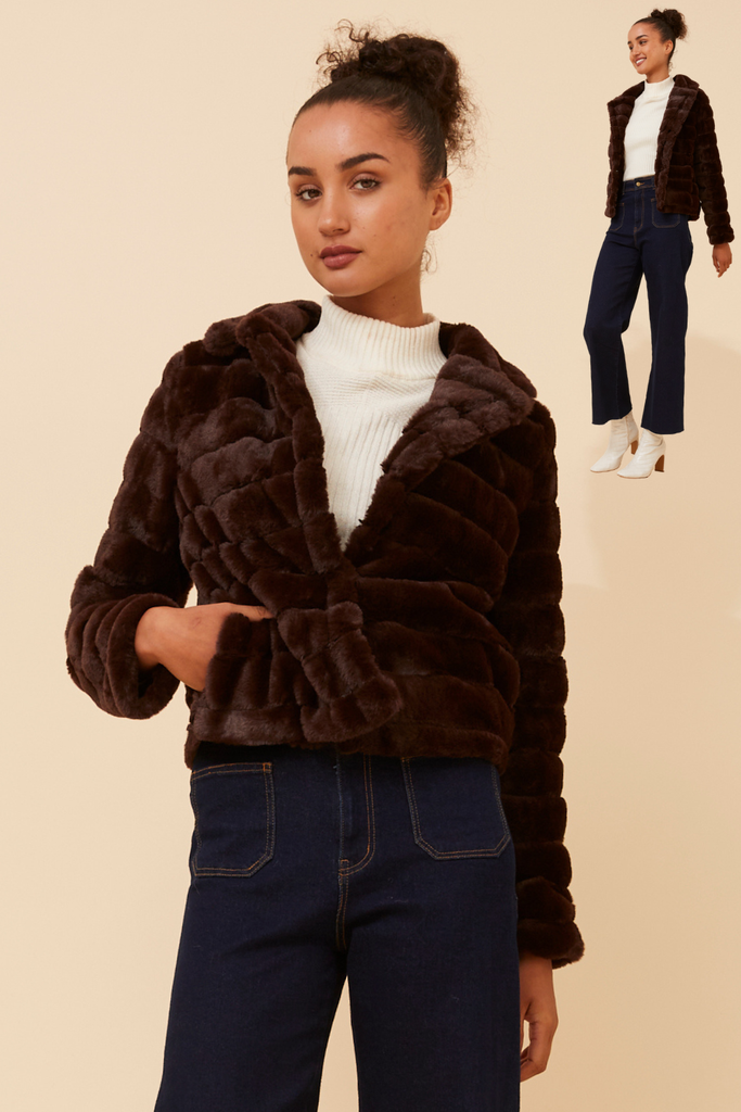 CKM - FAUX CROP FUR JACKET