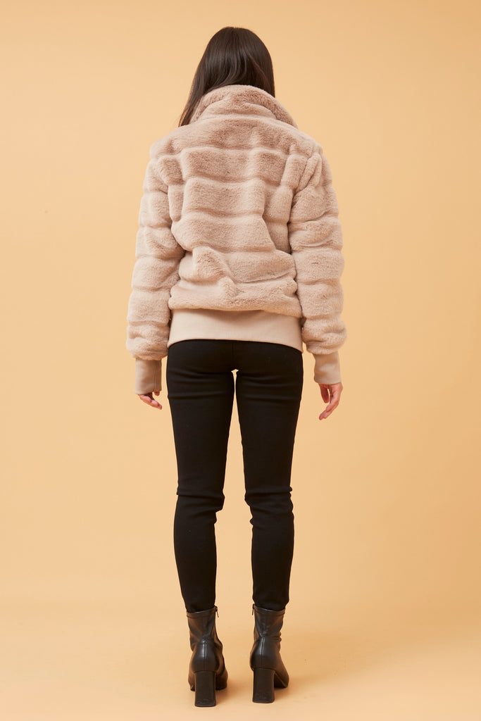 CKM - LONG SLEEVE BOMBER FUR JACKET