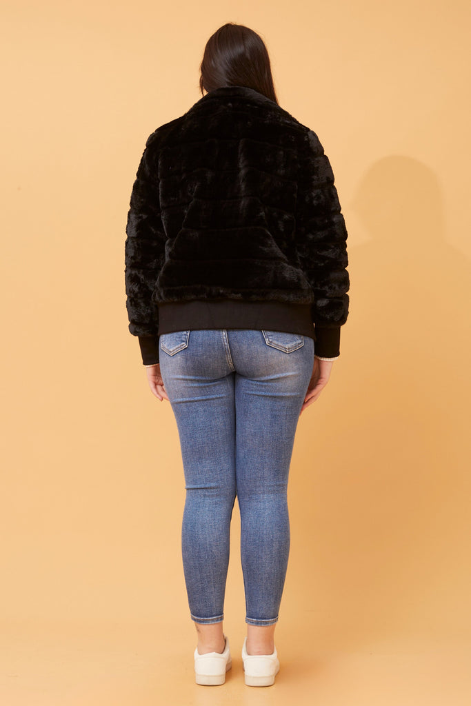 CKM - LONG SLEEVE BOMBER FUR JACKET