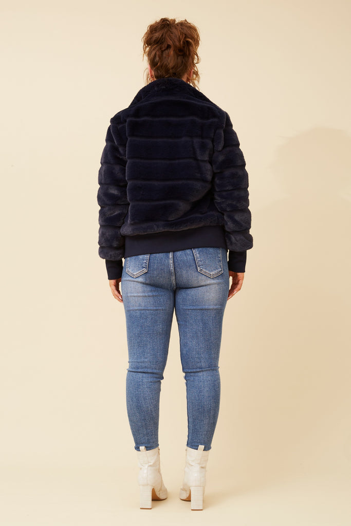 CKM - LONG SLEEVE BOMBER FUR JACKET