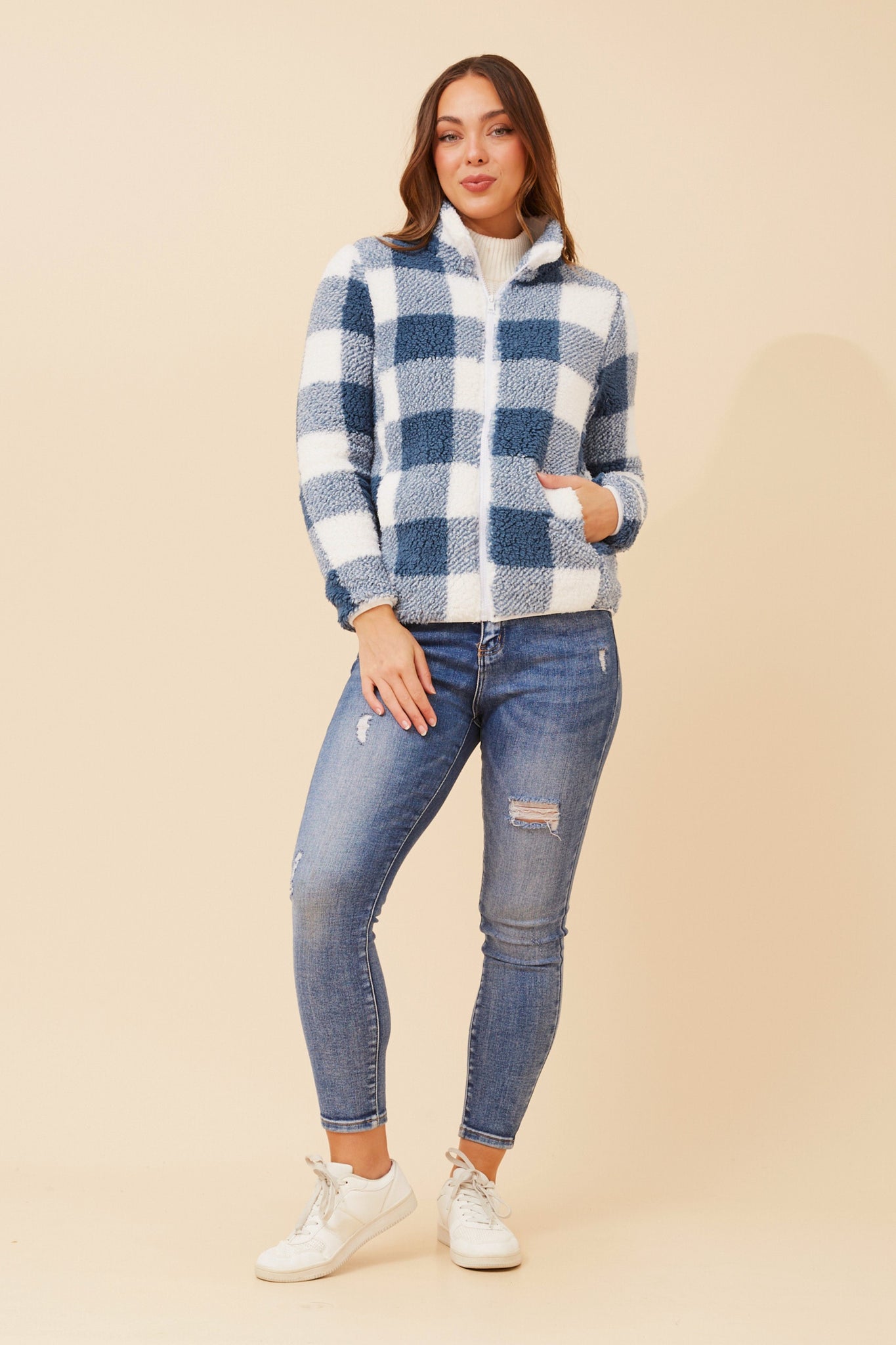 CKM - LONG SLEEVE TEDDY FUR JACKET