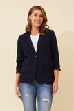CKM - 3/4 RUCHED SLEEVE LINEN JACKET