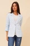 CKM - 3/4 RUCHED SLEEVE LINEN JACKET