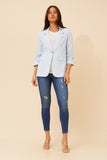 CKM - 3/4 RUCHED SLEEVE LINEN JACKET