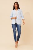 CKM - 3/4 RUCHED SLEEVE LINEN JACKET