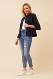 CKM - 3/4 SLEEVE FRILL DENIM JACKET