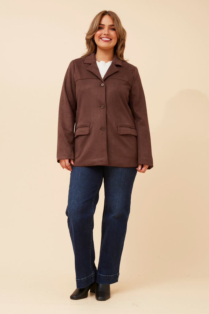CKM - LONG SLEEVE FAUX SUEDE JACKET