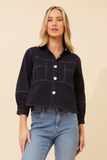 CAROLINE MORGAN - 3/4 SLEEVE STITCH AND BUTTON JACKET